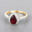 1.25 Carat Genuine Ruby and White Diamond 14K Yellow Gold Ring - Rings - Custom Crafting Alliance, LLC