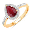 1.25 Carat Genuine Ruby and White Diamond 14K Yellow Gold Ring - Rings - Custom Crafting Alliance, LLC