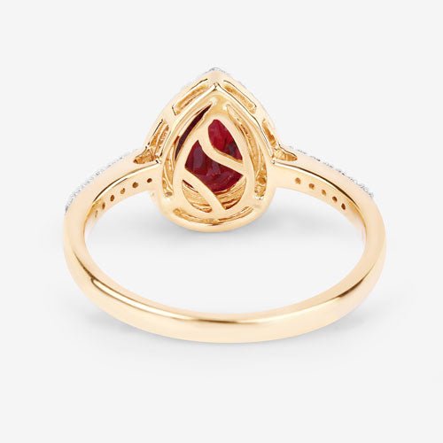 1.25 Carat Genuine Ruby and White Diamond 14K Yellow Gold Ring - Rings - Custom Crafting Alliance, LLC