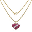 14K Yellow Gold Plated 4.67 Carat Genuine Ruby & White Topaz .925 Sterling Silver Pendant