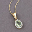 1.27 Carat Genuine Green Tourmaline and White Diamond 14K Yellow Gold Pendant - Pendants - Custom Crafting Alliance, LLC