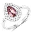 1.28 Carat Genuine Brownish Pink Sapphire and White Diamond 14K White Gold Ring - Rings - Custom Crafting Alliance, LLC