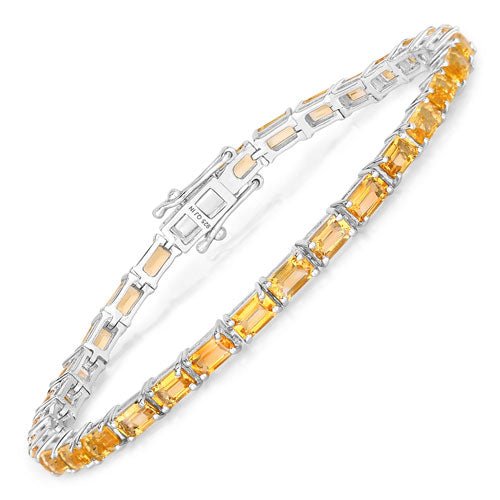 12.80 Carat Genuine Citrine .925 Sterling Silver Bracelet - Bracelets - Custom Crafting Alliance, LLC
