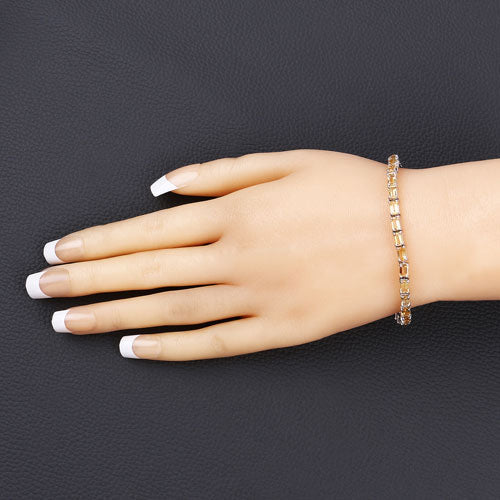 12.80 Carat Genuine Citrine .925 Sterling Silver Bracelet - Bracelets - Custom Crafting Alliance, LLC