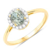 1.29 Carat Genuine Green Sapphire and White Diamond 14K Yellow Gold Ring - Rings - Custom Crafting Alliance, LLC