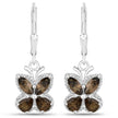 2.20 Carat Genuine Smoky Quartz .925 Sterling Silver Earrings