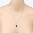 2.56 Carat Genuine Tanzanite and White Diamond 14K White Gold Pendant