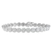 14K White Gold 2.00 Cttw Diamond Halo Link Tennis Bracelet (H-I Color, I1-I2 Clarity) - 7