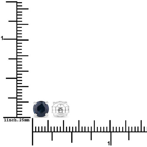 1.30 Carat Genuine Blue Sapphire 14K White Gold Earrings - Earrings - Custom Crafting Alliance, LLC