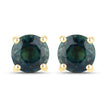 1.30 Carat Genuine Blue Sapphire 14K Yellow Gold Earrings - Earrings - Custom Crafting Alliance, LLC
