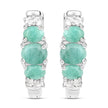 1.30 Carat Genuine Emerald and White Topaz .925 Sterling Silver Earrings - Earrings - Custom Crafting Alliance, LLC