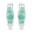 1.30 Carat Genuine Emerald and White Topaz .925 Sterling Silver Earrings - Earrings - Custom Crafting Alliance, LLC