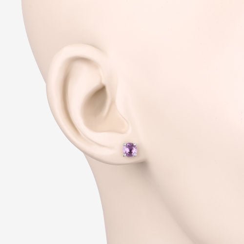 1.30 Carat Genuine Pink Sapphire 10K White Gold Earrings - Earrings - Custom Crafting Alliance, LLC