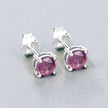 1.30 Carat Genuine Pink Sapphire 10K White Gold Earrings - Earrings - Custom Crafting Alliance, LLC