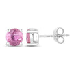 1.30 Carat Genuine Pink Sapphire 10K White Gold Earrings - Earrings - Custom Crafting Alliance, LLC