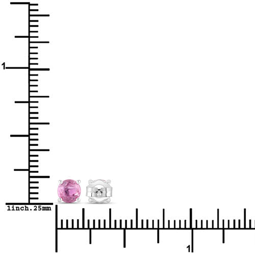 1.30 Carat Genuine Pink Sapphire 10K White Gold Earrings - Earrings - Custom Crafting Alliance, LLC