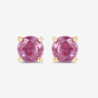 1.30 Carat Genuine Pink Sapphire 10K Yellow Gold Earrings - Earrings - Custom Crafting Alliance, LLC