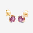 1.30 Carat Genuine Pink Sapphire 10K Yellow Gold Earrings - Earrings - Custom Crafting Alliance, LLC