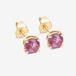 1.30 Carat Genuine Pink Sapphire 10K Yellow Gold Earrings - Earrings - Custom Crafting Alliance, LLC
