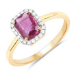1.30 Carat Genuine Pink Sapphire and White Diamond 14K Yellow Gold Ring - Rings - Custom Crafting Alliance, LLC