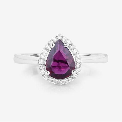 1.30 Carat Genuine Ruby and White Diamond 14K White Gold Ring - Rings - Custom Crafting Alliance, LLC