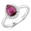 1.30 Carat Genuine Ruby and White Diamond 14K White Gold Ring - Rings - Custom Crafting Alliance, LLC