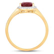 1.30 Carat Genuine Ruby and White Diamond 14K Yellow Gold Ring - Rings - Custom Crafting Alliance, LLC