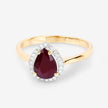 1.30 Carat Genuine Ruby and White Diamond 14K Yellow Gold Ring - Rings - Custom Crafting Alliance, LLC