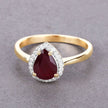 1.30 Carat Genuine Ruby and White Diamond 14K Yellow Gold Ring - Rings - Custom Crafting Alliance, LLC