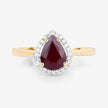 1.30 Carat Genuine Ruby and White Diamond 14K Yellow Gold Ring - Rings - Custom Crafting Alliance, LLC