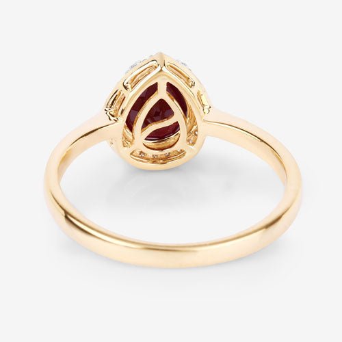 1.30 Carat Genuine Ruby and White Diamond 14K Yellow Gold Ring - Rings - Custom Crafting Alliance, LLC