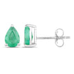 1.30 Carat Genuine Zambian Emerald 10K White Gold Earrings - Earrings - Custom Crafting Alliance, LLC