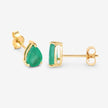 1.30 Carat Genuine Zambian Emerald 10K Yellow Gold Earrings - Earrings - Custom Crafting Alliance, LLC