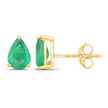 1.30 Carat Genuine Zambian Emerald 14K Yellow Gold Earrings - Earrings - Custom Crafting Alliance, LLC