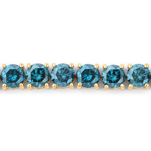13.07 Carat Genuine Blue Diamond 14K Yellow Gold Bracelet - Bracelets - Custom Crafting Alliance, LLC