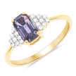1.31 Carat Genuine Brownish Purple Sapphire and White Diamond 14K Yellow Gold Ring - Rings - Custom Crafting Alliance, LLC