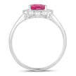 1.31 Carat Genuine Ruby and White Diamond 10K White Gold Ring - Rings - Custom Crafting Alliance, LLC