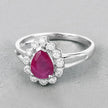 1.31 Carat Genuine Ruby and White Diamond 10K White Gold Ring - Rings - Custom Crafting Alliance, LLC