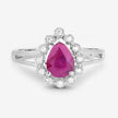 1.31 Carat Genuine Ruby and White Diamond 10K White Gold Ring - Rings - Custom Crafting Alliance, LLC