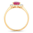 1.31 Carat Genuine Ruby and White Diamond 10K Yellow Gold Ring - Rings - Custom Crafting Alliance, LLC