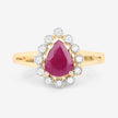 1.31 Carat Genuine Ruby and White Diamond 10K Yellow Gold Ring - Rings - Custom Crafting Alliance, LLC
