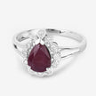 1.31 Carat Genuine Ruby and White Diamond 14K White Gold Ring - Rings - Custom Crafting Alliance, LLC