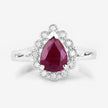 1.31 Carat Genuine Ruby and White Diamond 14K White Gold Ring - Rings - Custom Crafting Alliance, LLC