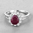 1.31 Carat Genuine Ruby and White Diamond 14K White Gold Ring - Rings - Custom Crafting Alliance, LLC