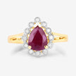 1.31 Carat Genuine Ruby and White Diamond 14K Yellow Gold Ring - Rings - Custom Crafting Alliance, LLC