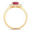 1.31 Carat Genuine Ruby and White Diamond 14K Yellow Gold Ring - Rings - Custom Crafting Alliance, LLC