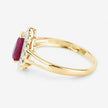 1.31 Carat Genuine Ruby and White Diamond 14K Yellow Gold Ring - Rings - Custom Crafting Alliance, LLC