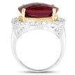 13.10 Carat Dyed Ruby and White Topaz .925 Sterling Silver Ring - Rings - Custom Crafting Alliance, LLC