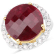 13.10 Carat Dyed Ruby and White Topaz .925 Sterling Silver Ring - Rings - Custom Crafting Alliance, LLC