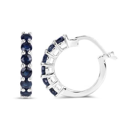 1.32 Carat Genuine Blue Sapphire .925 Sterling Silver Earrings - Earrings - Custom Crafting Alliance, LLC